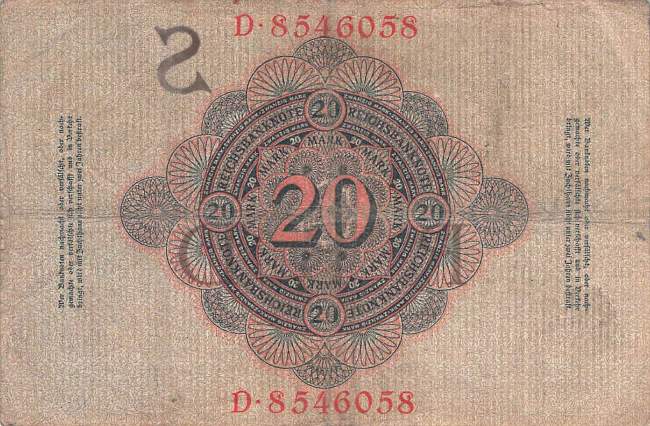 20 Mark 1909 ro.37 S/D